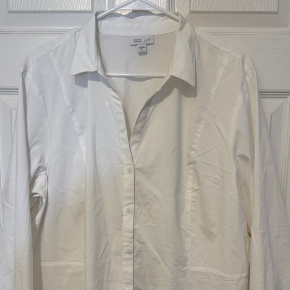 J. Jill Women's White Button Down Shirt - Picture 3 of 12